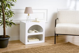 Hanah Home Lorin Mesita de Noche Blanca